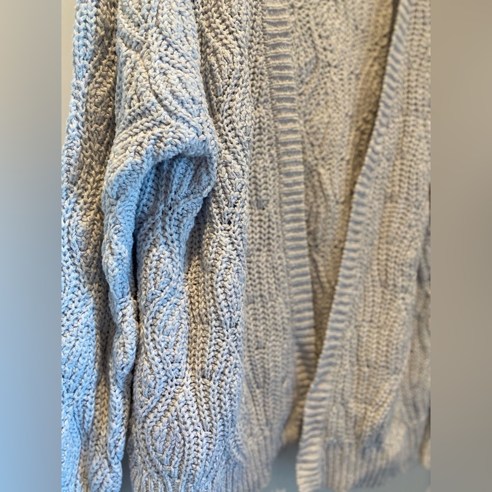 Universal Thread Light Gray Chunky Knit Cardigan - image 3
